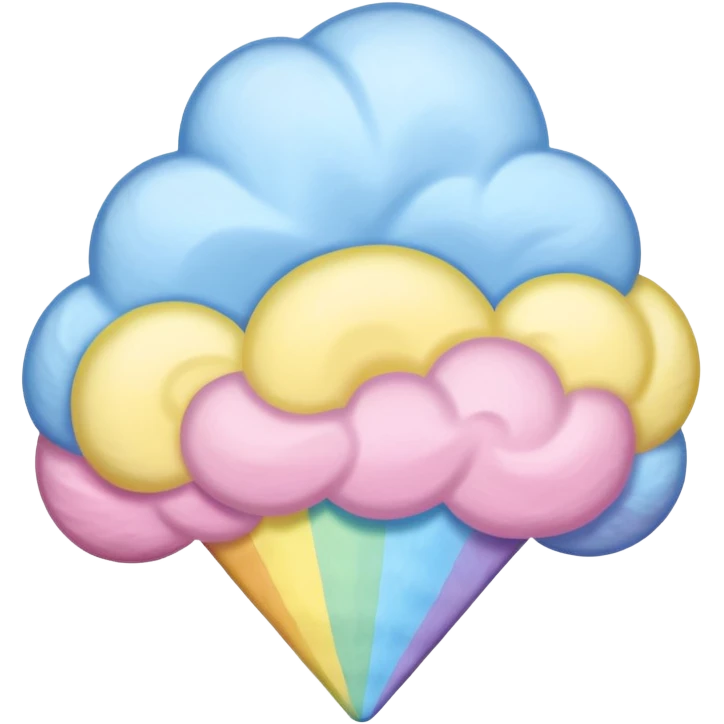 Cotton Candy, Rainbow Cotton Candy – mixed pastel layers of pink, yellow, and blue. emoji
