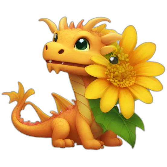 dragon cute FLOWER emoji