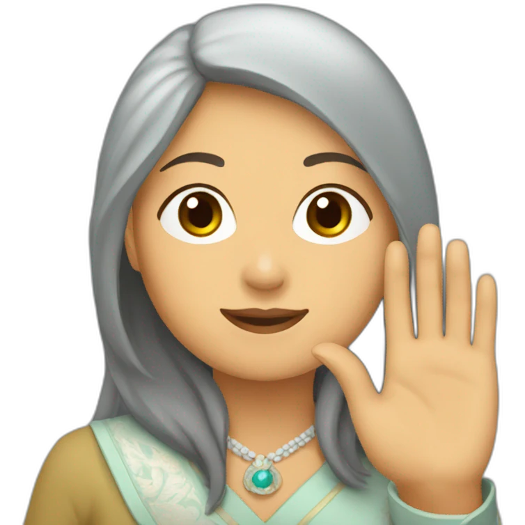 kazakh women raise her hand emoji