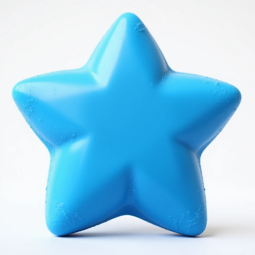 realistic blue candy shaped like a star, photorealistic style emoji