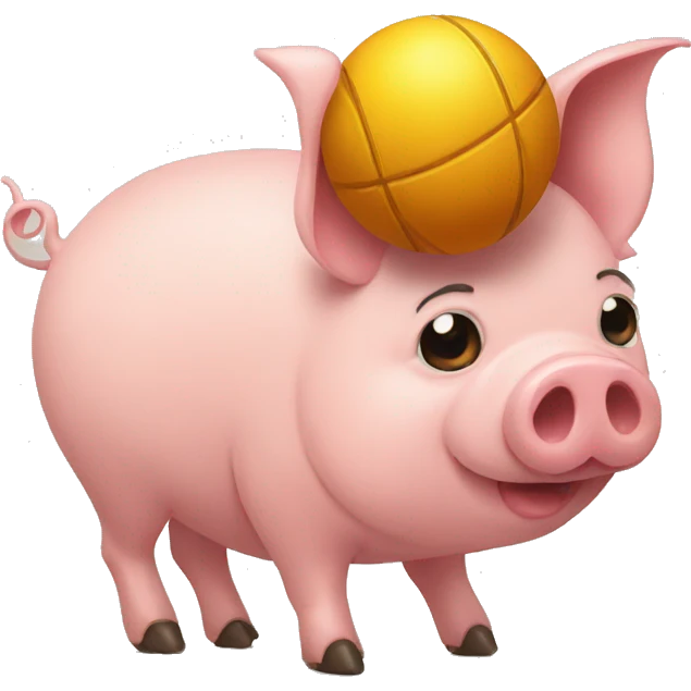 Pig with big ball emoji
