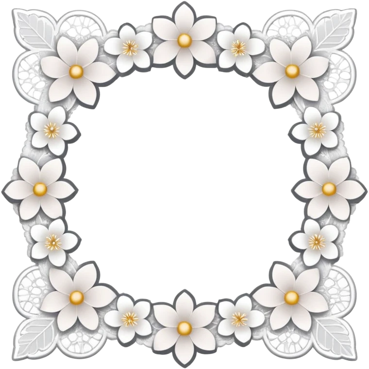 white sakura with a lace border emoji
