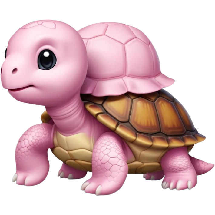 light pink turtle, cute, adorable, looks like a stuffed animal with no details in skin emoji