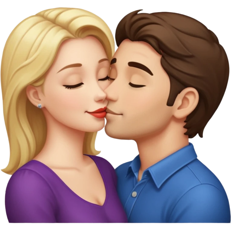 a good looking man and good looking woman are Kissing, indoor emoji