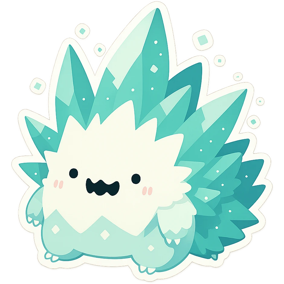a happy ice monster emoji