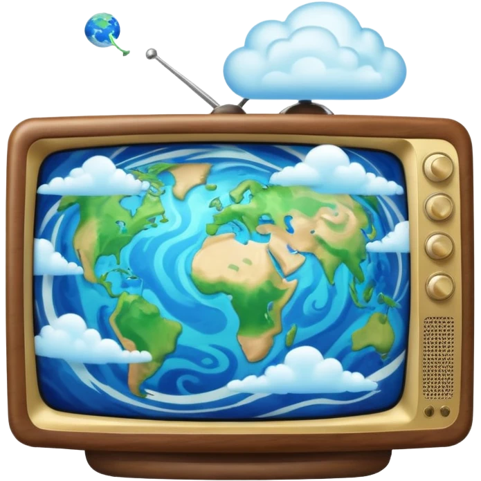 Tv with an earth emoji