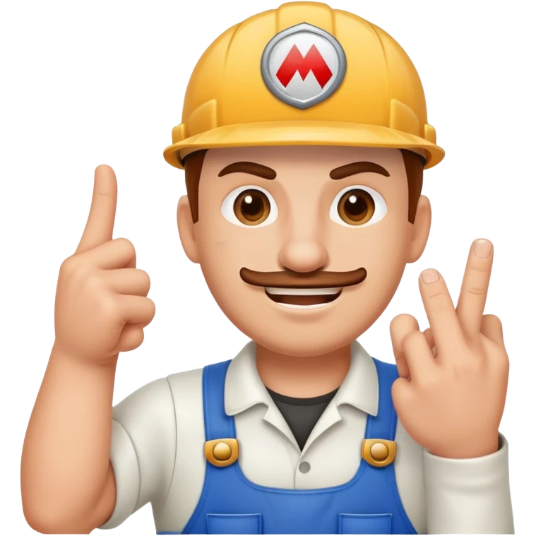 Plumber with middle finger up emoji