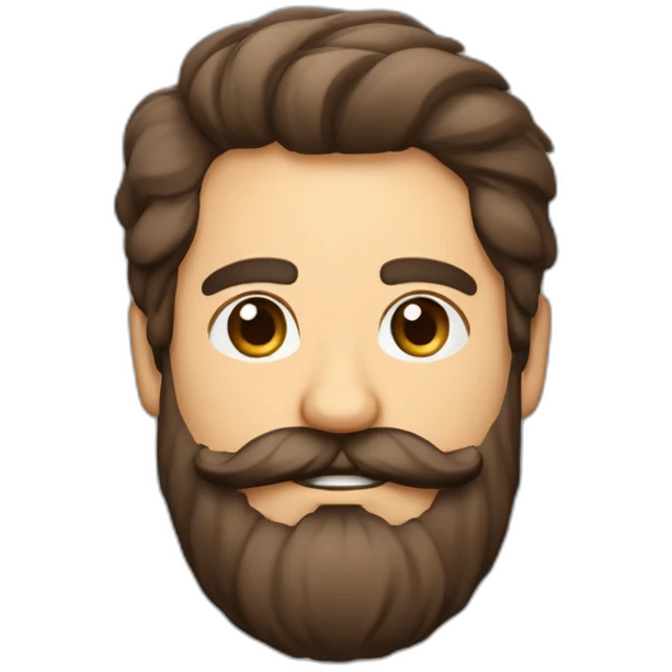 Masculino de piel morena con pelo lizo de 40 años con lente barba y bigote cuerpo en forma  emoji