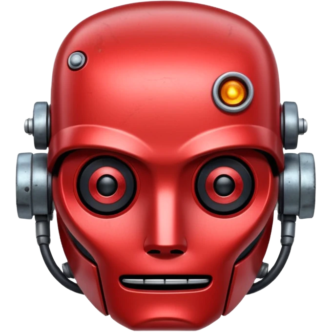 red pricelabel on robot face  emoji
