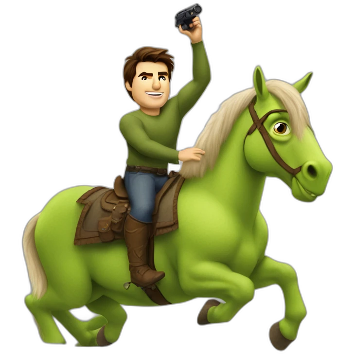 tom cruise ride on shrek's shoulder emoji