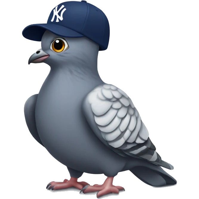 pigeon wearing new York yankee cap emoji