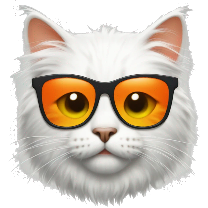 cat with white fur with orange spots with sunglasses emoji
