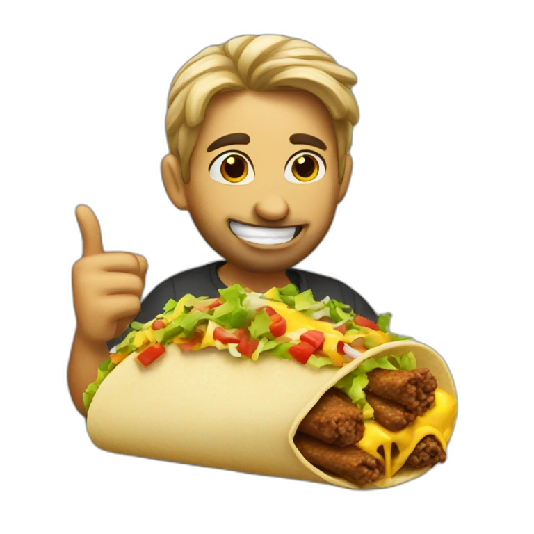 taco eating a taco emoji