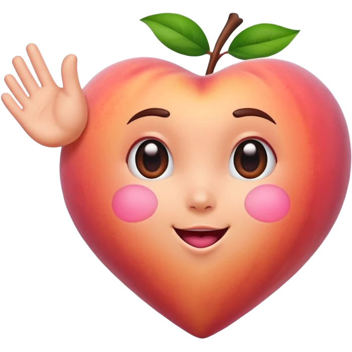 Peach with heart and slap and shake emoji