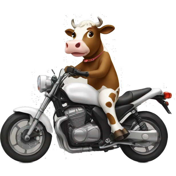 Cow hitting motorcycle emoji