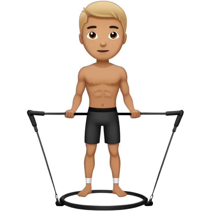 man standing on resistance band emoji