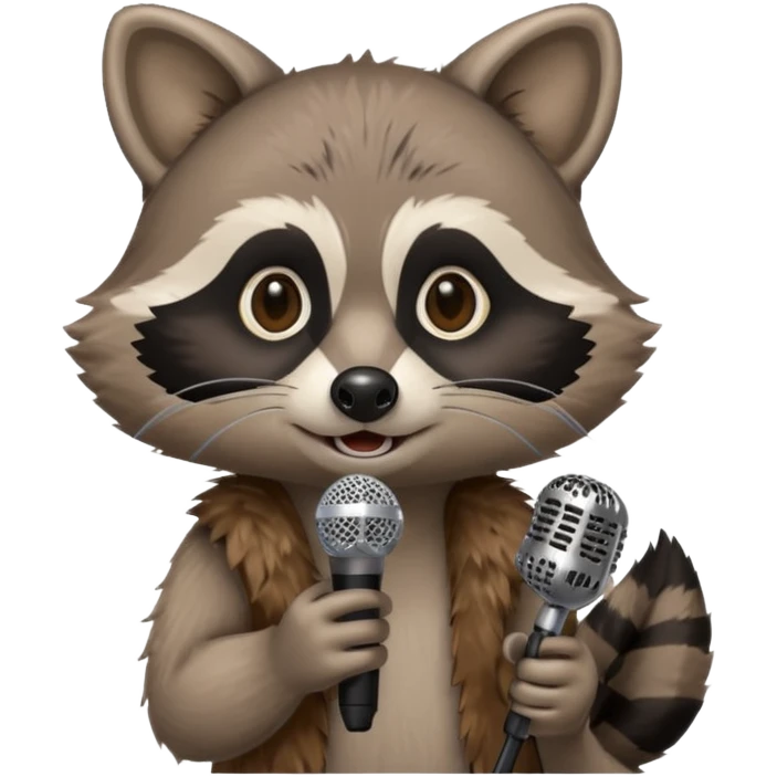 can you make racoon with mic emoji