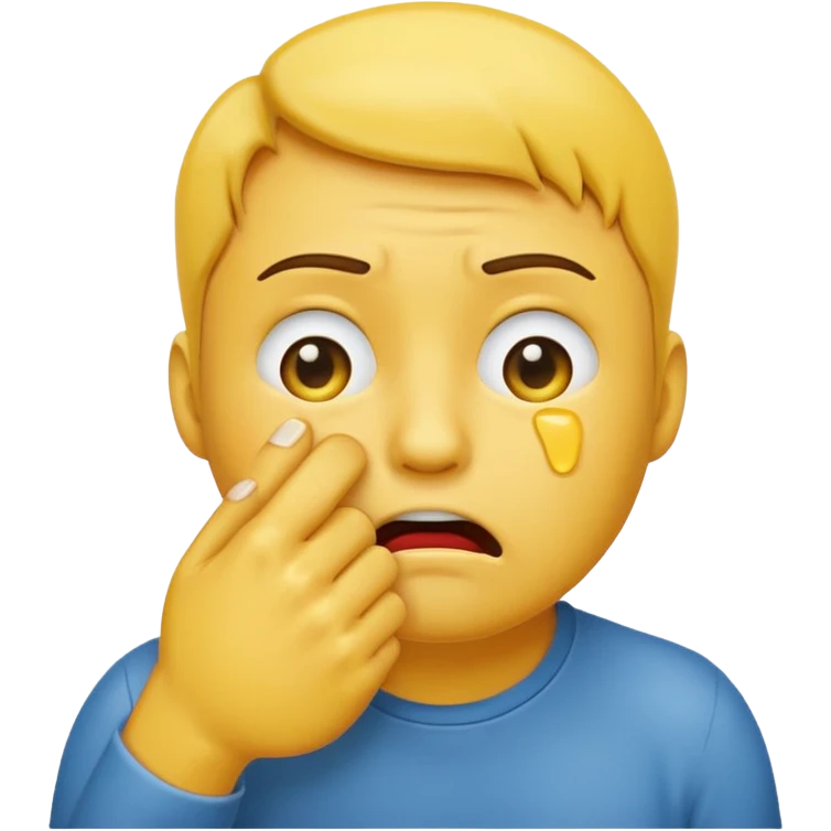 crying emoji with hand on mouth put in a fist emoji