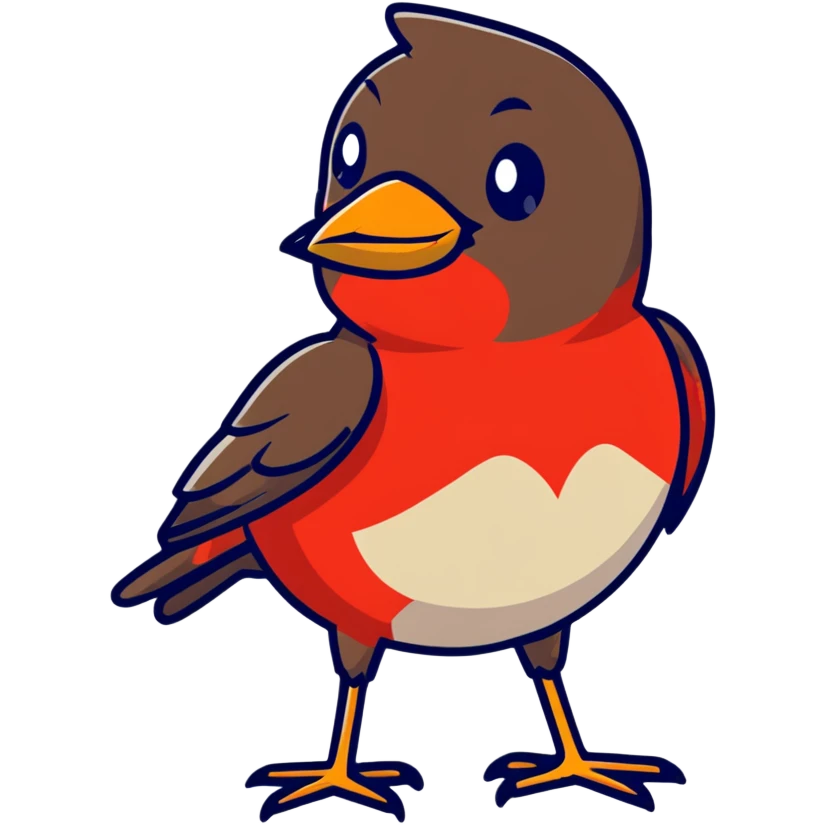 sweet little red robin bird emoji