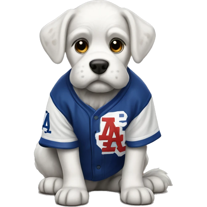 Dog wearing dodgers jersey  emoji