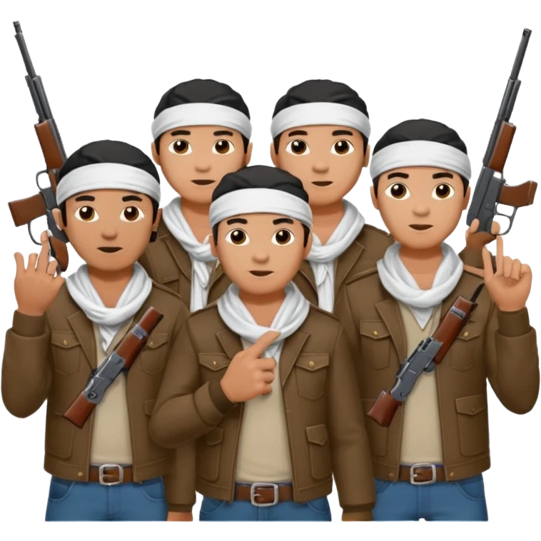 Norteño gang with 14, hand gang signs and guns emoji