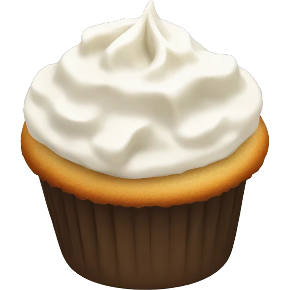 White vanilla muffin with white cream on top emoji