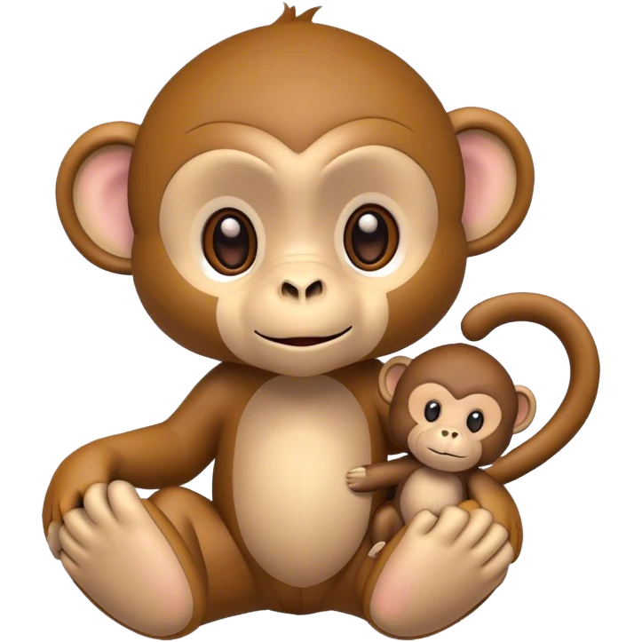 Monkey with stuffed animal  emoji