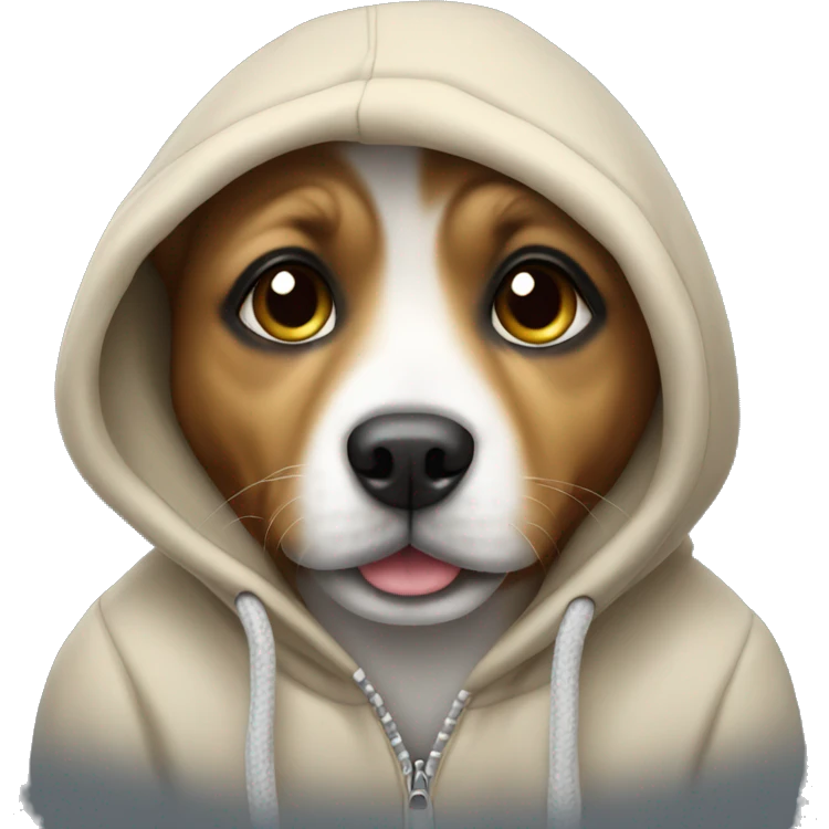 Cute dog wearing hoodie emoji