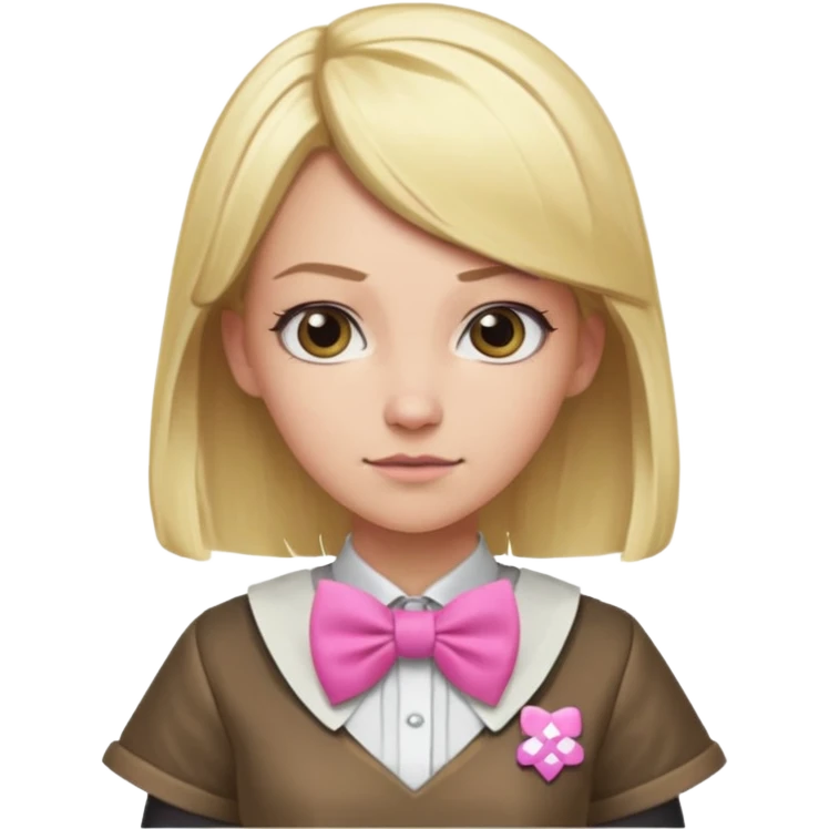 In A Clash Of Clans Aesthetic blonde hair woman with pink bowtie emoji