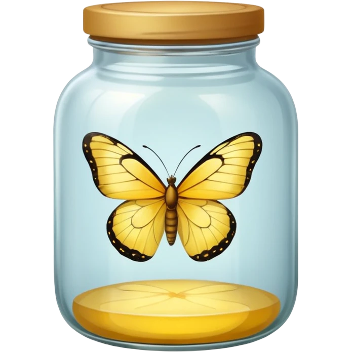 Yellow butterfly in a jar emoji
