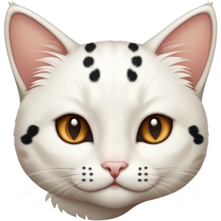 white Cat with black and brown spots and black tail emoji