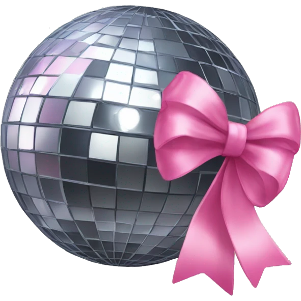 Disco ball with a pink bow emoji