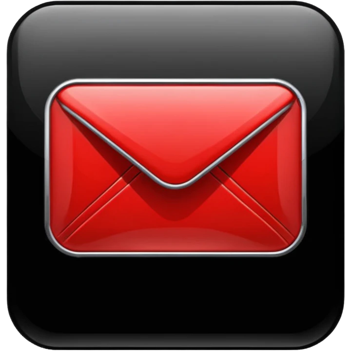 black and red email icon emoji