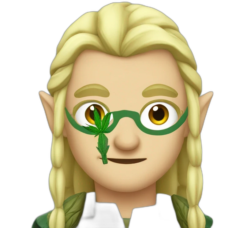 Legolas smoking cannabis emoji