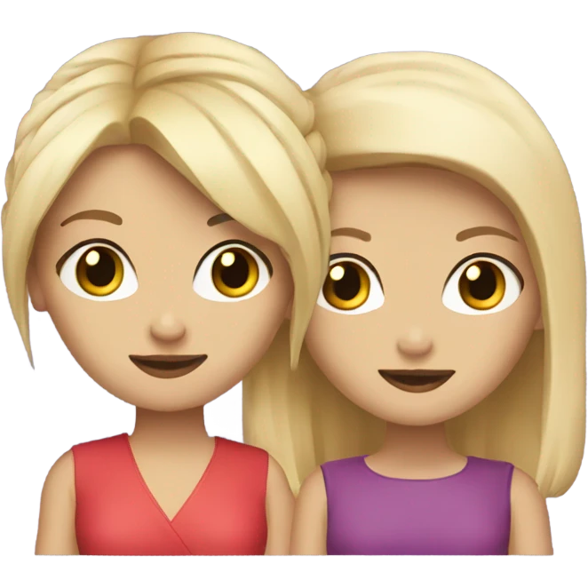 Blondie and brunette bestfriends emoji