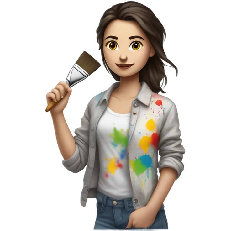 Brunette girl painting  emoji