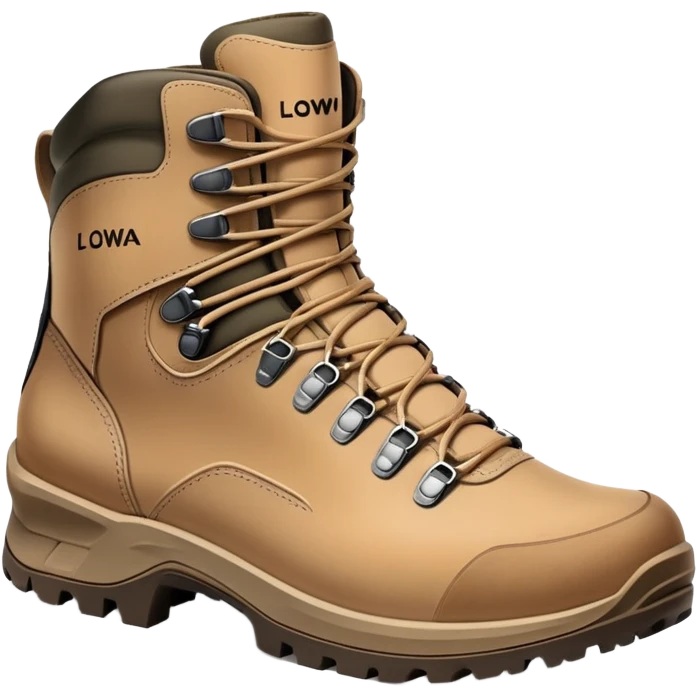 Lowa military tactical hiking boots in tan color emoji