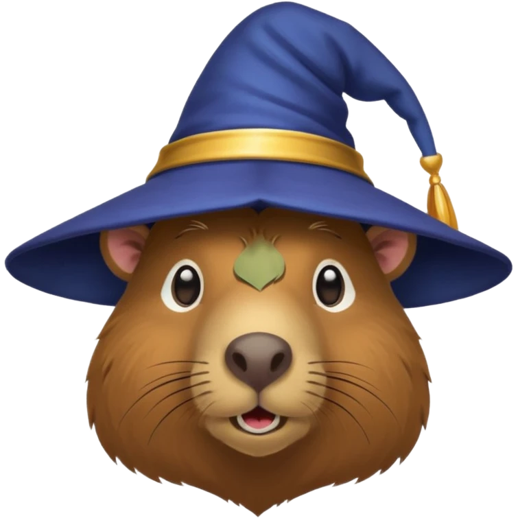 Capybara head with wizard hat emoji