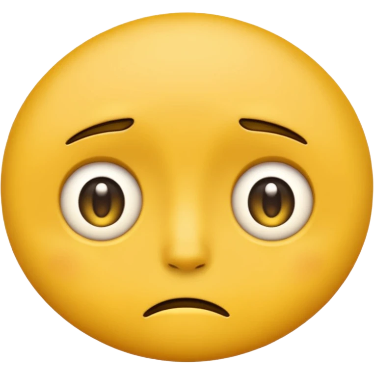darkened yellow emoji face with wide, sad eyes and a frown, iOS emoji style emoji