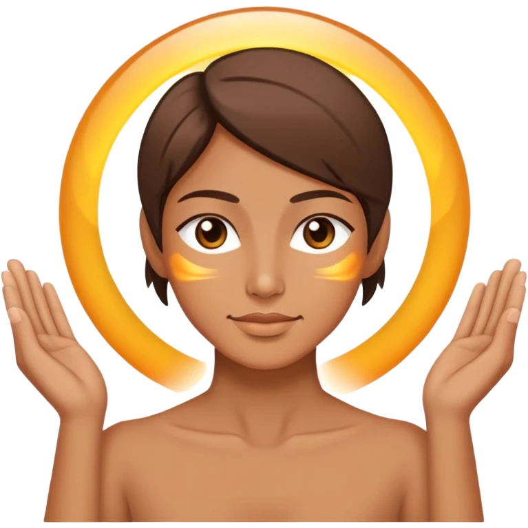 peaceful resting person with renewal energy, rejuvenating emoji