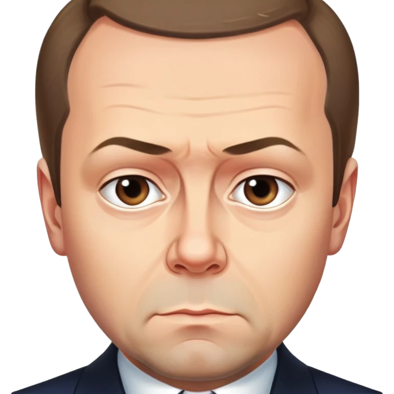Dmitry Medvedev with a stern face emoji
