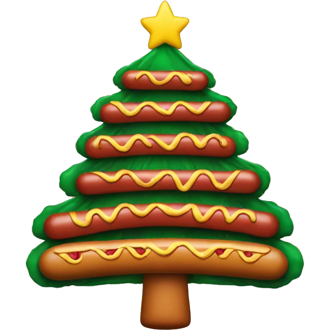 christmas tree with hotdogs  emoji