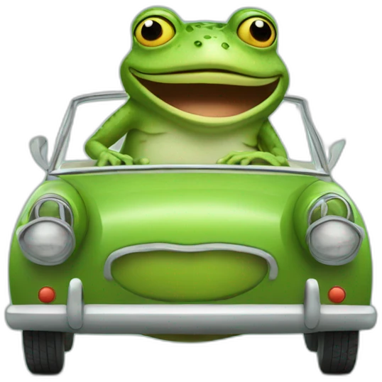 mr frog in a car emoji