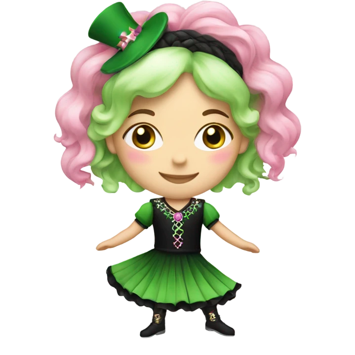 Merry Christmas Irish dancer with pink green and black emoji