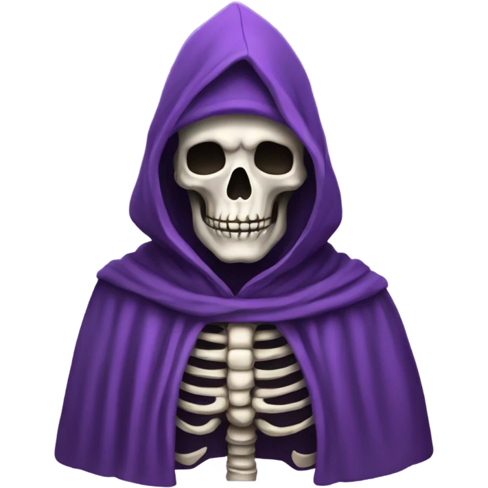 a hooded skelton, purple robes emoji
