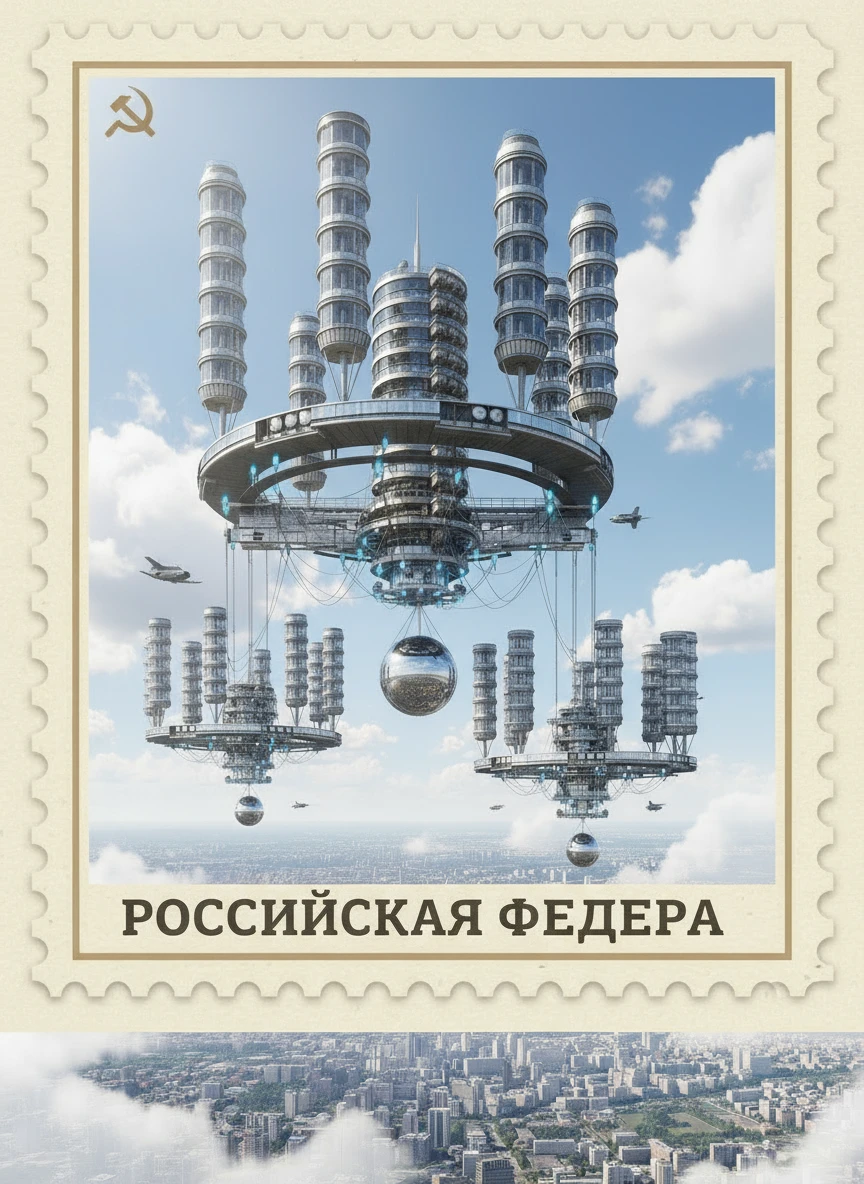 Стилизуй изображение летающего города под марку как на первом фото

100 из правого верхнего угла убери emoji