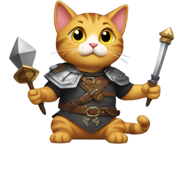 cats playing dnd emoji