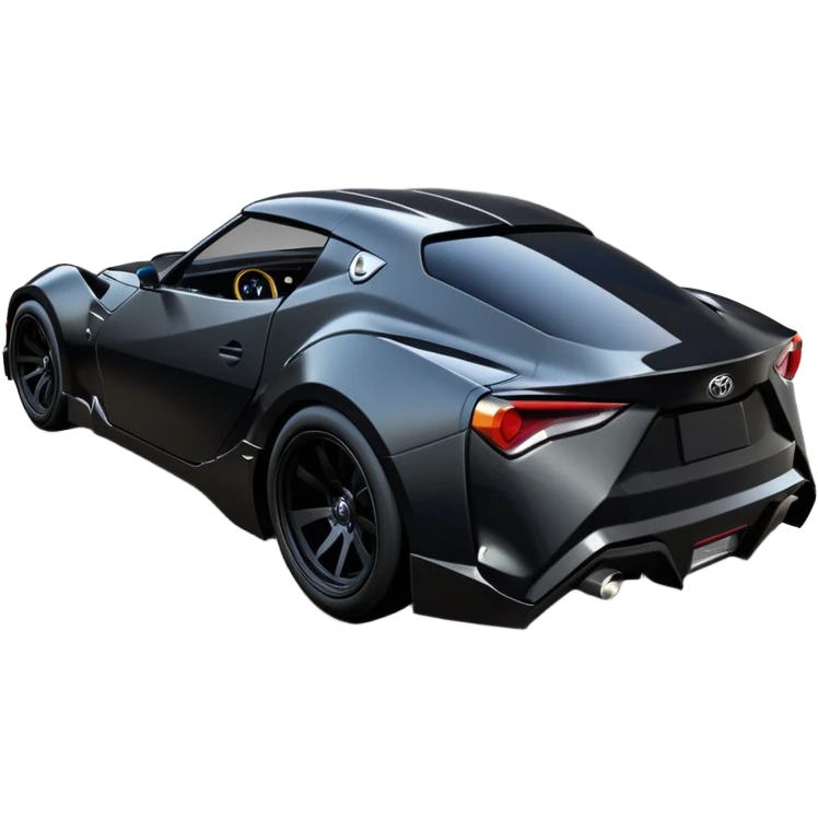  Catwoman’s aerodynamic opulent dark futuristic concept loosely based on 2013 Toyota 86 (flat long straight faceted mechanical body) lightweight stealthy street hot rod drifter  emoji