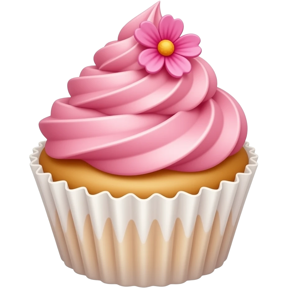 Cupcake with pink icing emoji