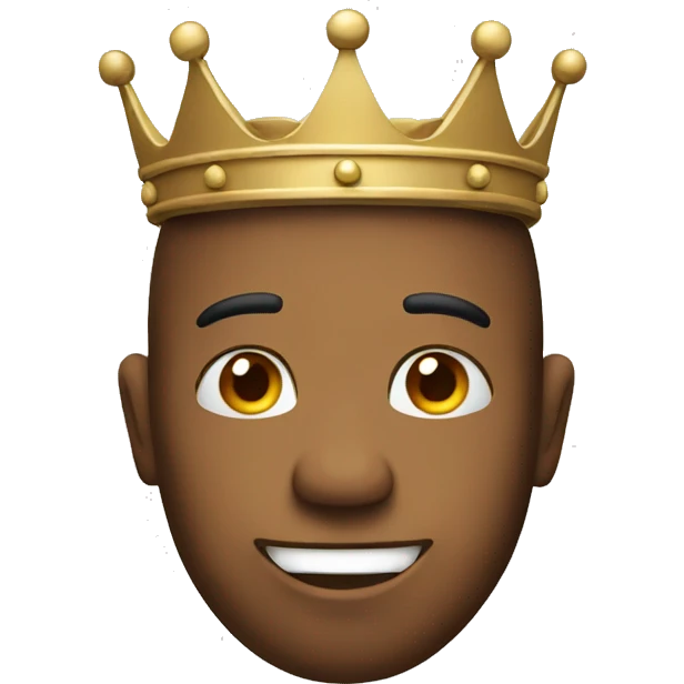 face emoji with a tilted crown emoji